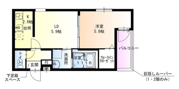 吉田駅 徒歩7分 1階の物件間取画像